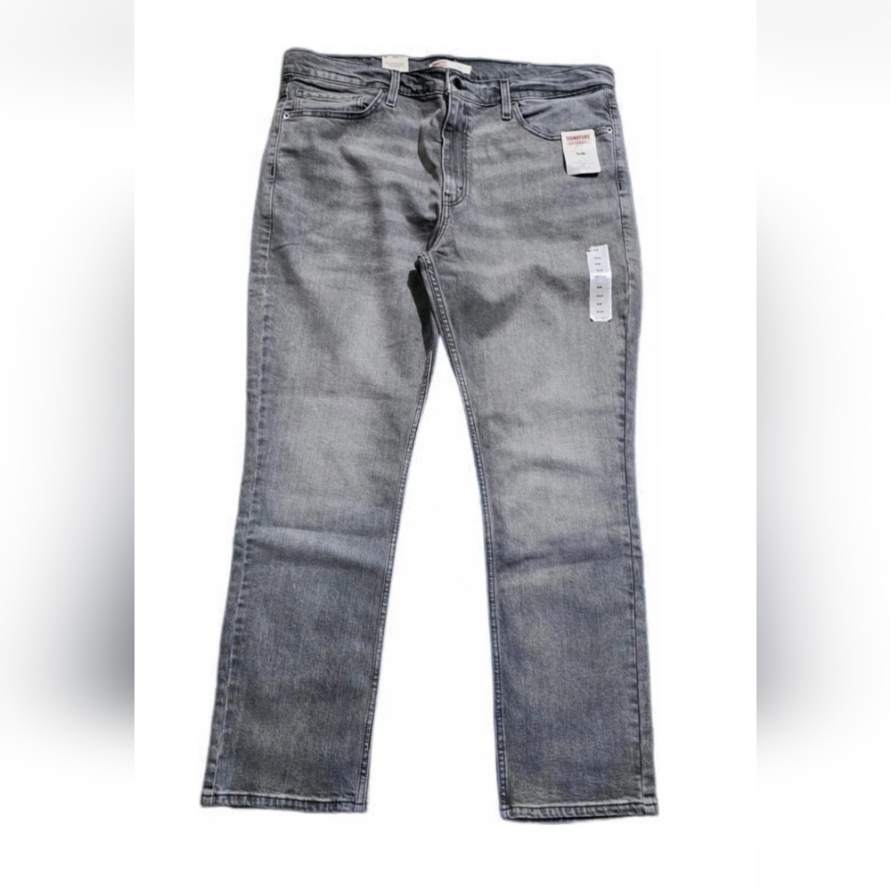 Levis Signature Jeans NWT Y2k Slim Mens 40x30 Gray Comfort Preppy Grunge Casual